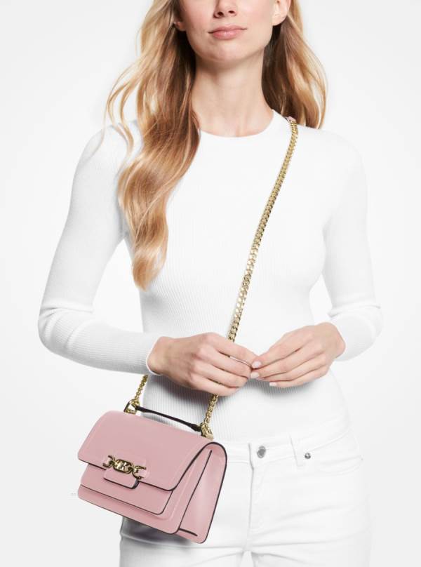 Damske Spojková Taška Michael Kors Heather Extra-Small Leather Ruzove - Kabelky Michael Kors Akcia | EQXRA-4835